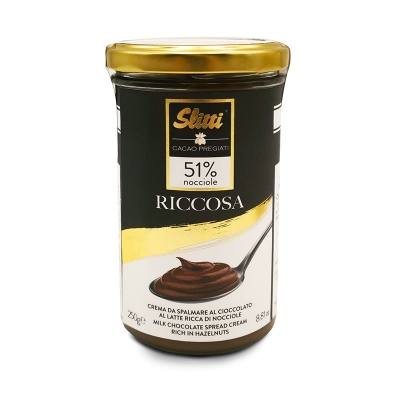 Riccosa crema al cioccolato al latte e nocciole gr250