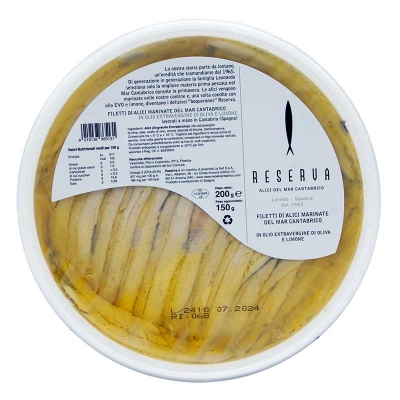 Filetti alici marinate olio e limone RESERVA