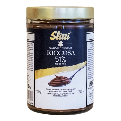 Riccosa crema al cioccolato al latte e nocciole gr500