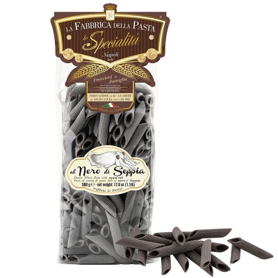 Penne rigate al nero di seppia 500gr