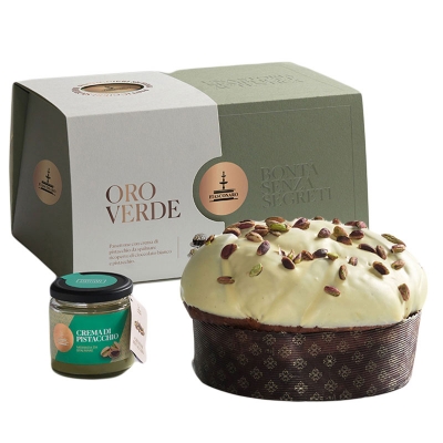 Panettone “Oro Verde” glassa/pistacchi kg1
