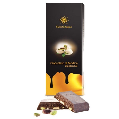 Cioccolato di modica al pistacchio gr100
