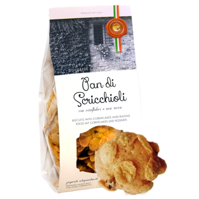Pan di scricchioli biscotti cornflakes uvetta e pinoli 150gr