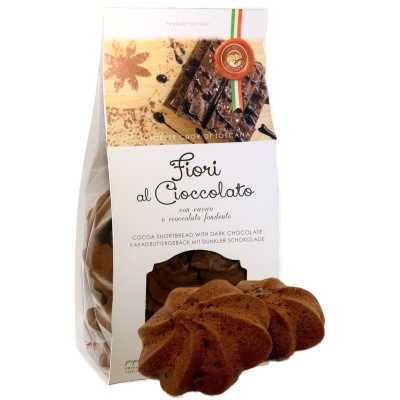 Fiori al cioccolato frollino al burro e scaglie 200gr