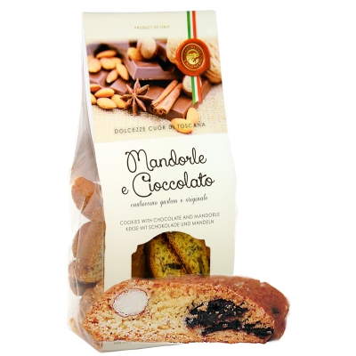 Cantucci con mandorle e cioccolato pezzi 200gr