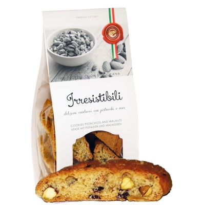 Cantucci irresistibili con pistacchi, noci e cioccolato. 200gr