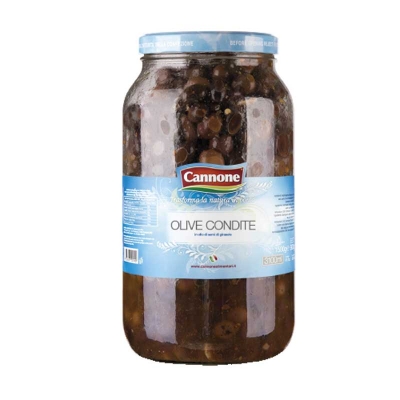 Olive nere condite aperitivo in olio ml3100